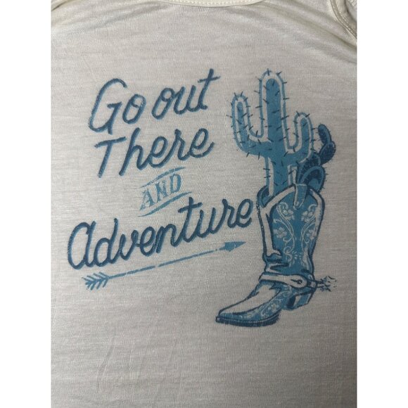 Wild Blue Tops - Wild Blue Womens Sz L Tank Top Go Out There And Adventure Cowgirl Boots Western